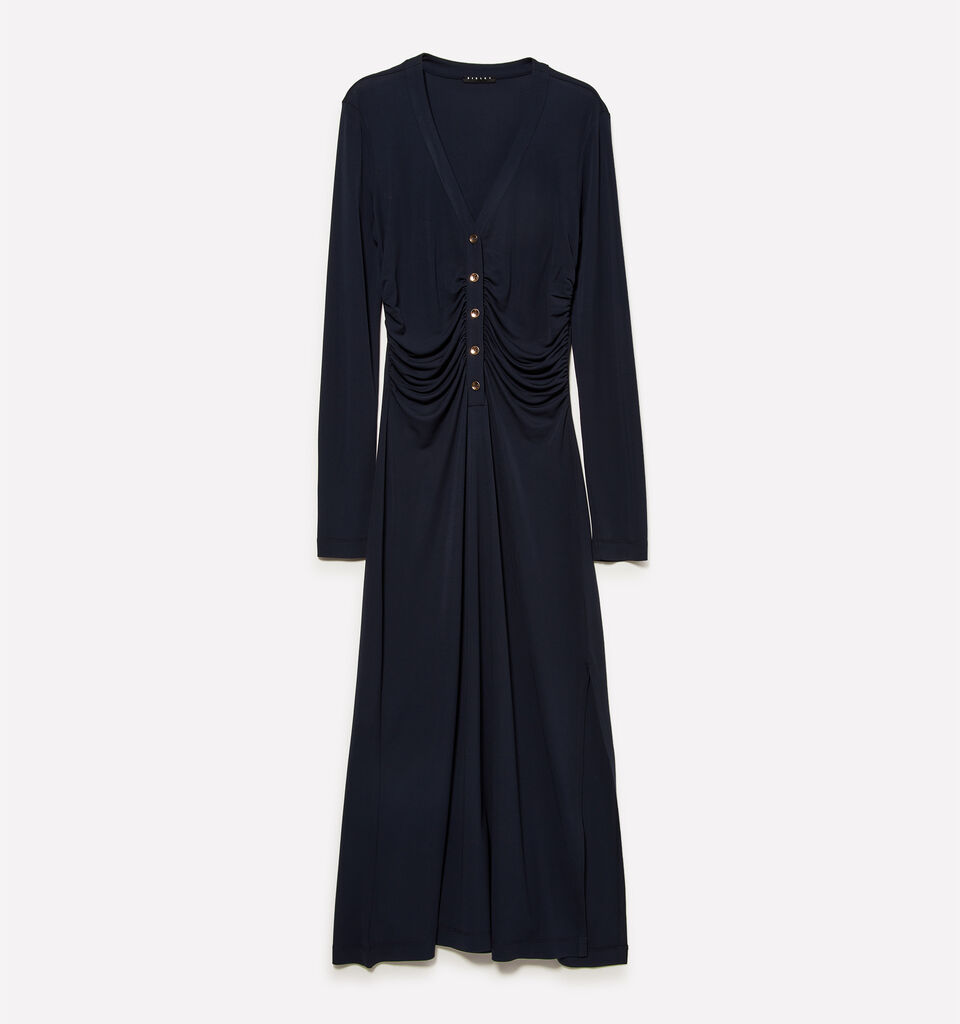 Dunkelblaues Kleid mit Schlitz - lange kleider für damen - Dunkelblau | Sisley image number 5